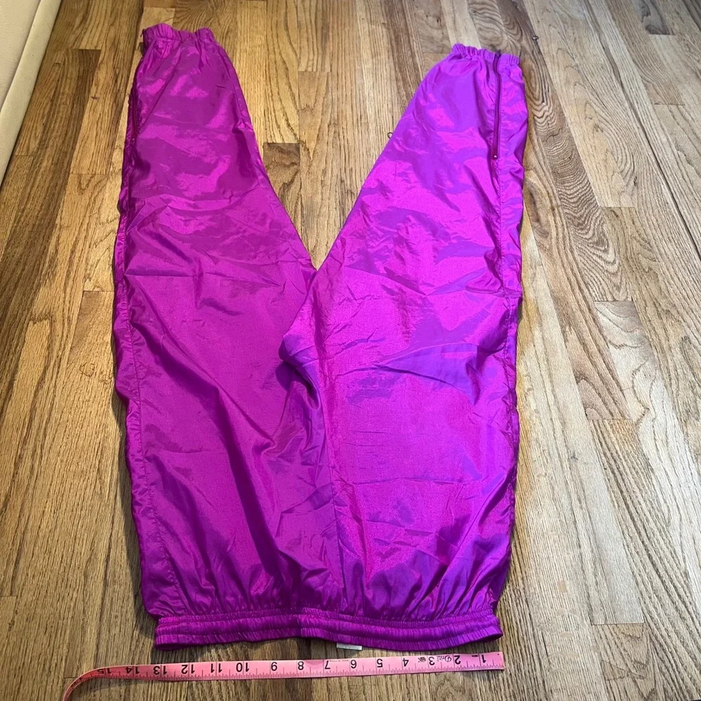 Vintage Nike Purple Nylon Windbreaker Track Pants Mesh Lined Ankle Zip Small